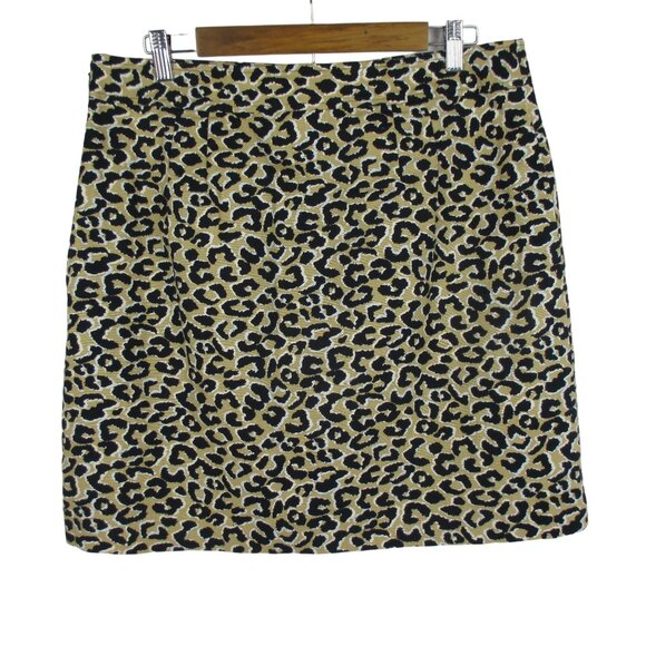 NEW Talbots short A-Line Abstract Cheetah Animal Print Skirt Size 14 Classic - Picture 3 of 6